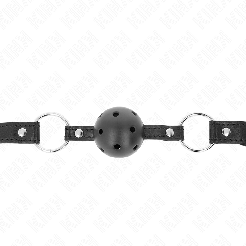 Kink - 4,5 cm Zwarte Harde Holle Bal Gag Model 1 63,5 X 2 cm - afbeelding 3