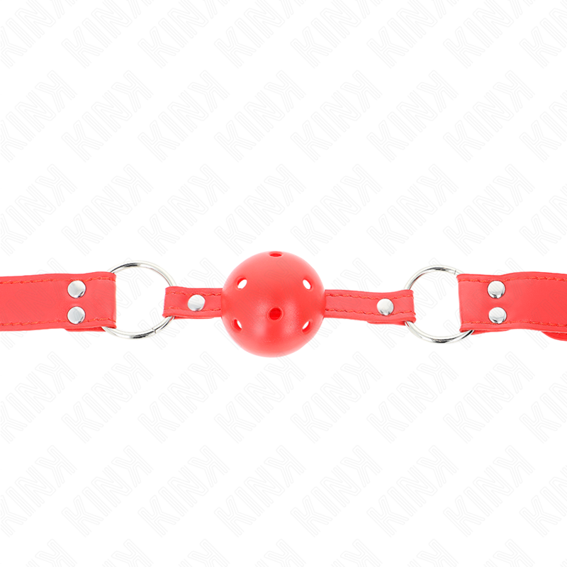 KINK - 4,5 CM HARDE HOLLE ROOD VOLLE BAL GAG 62 x 2 CM - afbeelding 3