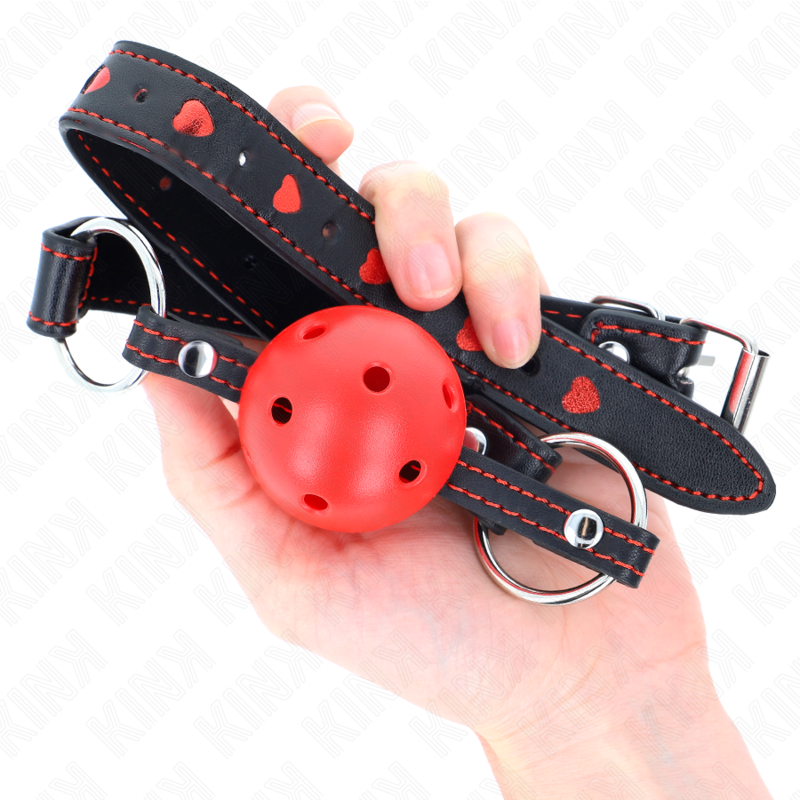 KINK - 4,5 CM ROOD HARD HOLLE BAL GAG MODEL 2 65 x 2,5 CM - afbeelding 4