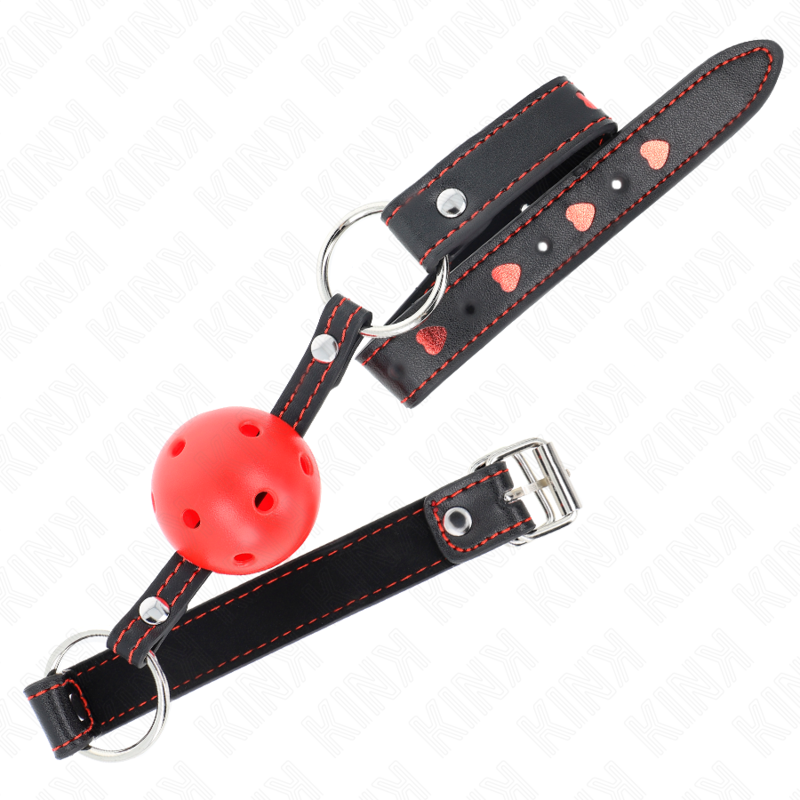 KINK - 4,5 CM ROOD HARD HOLLE BAL GAG MODEL 2 65 x 2,5 CM - afbeelding 2