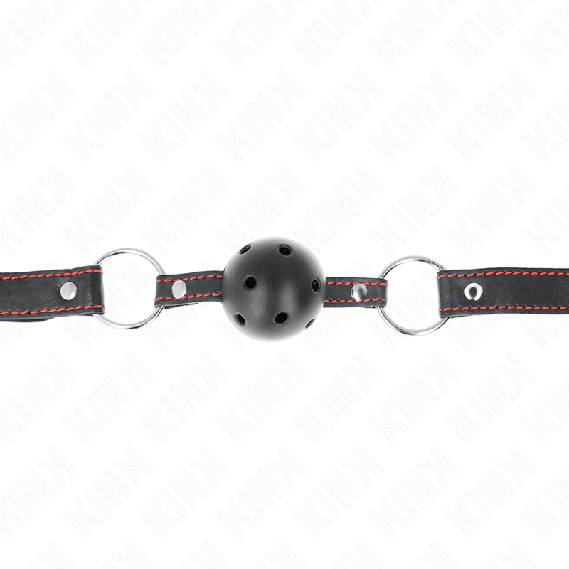KINK - 4,5 CM ZWARTE HARDE HOLLE BAL GAG MODEL 2 65 x 2,5 CM - afbeelding 4
