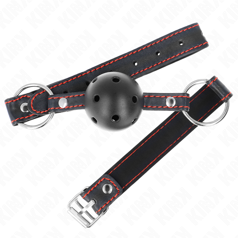 KINK - 4,5 CM ZWARTE HARDE HOLLE BAL GAG MODEL 2 65 x 2,5 CM - afbeelding 2