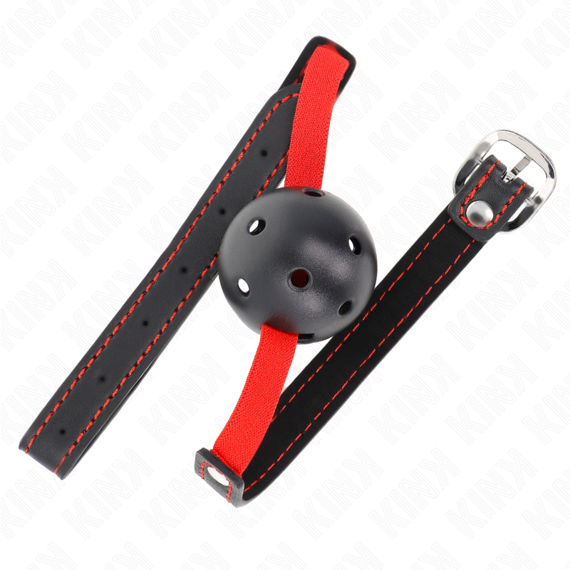 KINK - 4,5 CM HARDE HOLLE BAL GAG MET ELASTISCHE RIEM 56 x 1,5 CM - afbeelding 2