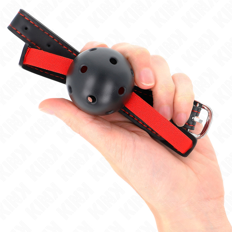 KINK - 4,5 CM HARDE HOLLE BAL GAG MET ELASTISCHE RIEM 56 x 1,5 CM - afbeelding 4