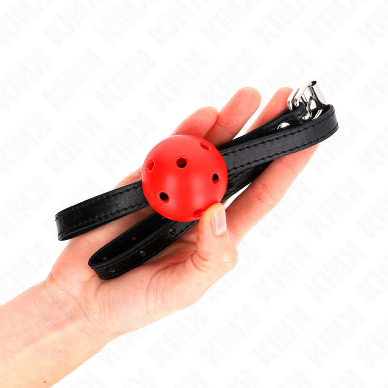 KINK - SIMPLICITY RODE BALL GAG 4,5 CM ADEMEND 62 x 1,5 CM - afbeelding 3