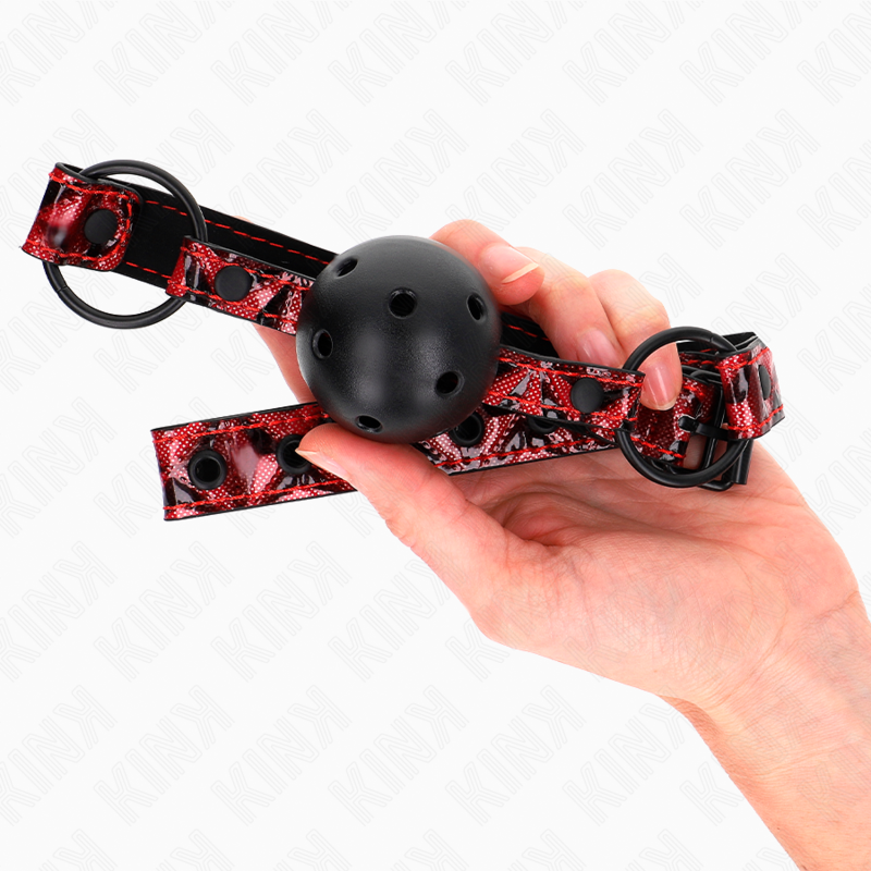 Kink - 4,5 cm Ball Gag Met Diamantpatroon Model 2 64,5 cm Verstelbaar 42-60 cm - afbeelding 3