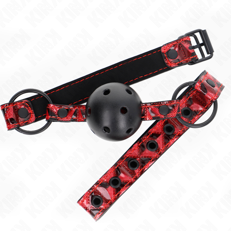 Kink - 4,5 cm Ball Gag Met Diamantpatroon Model 2 64,5 cm Verstelbaar 42-60 cm - afbeelding 2