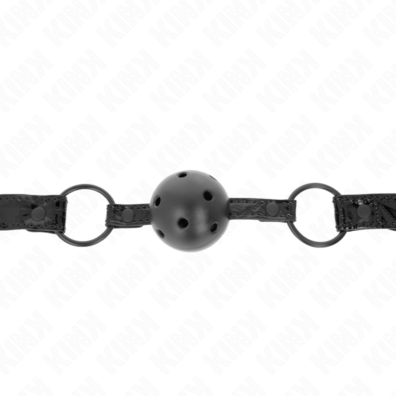 Kink - 4,5 cm Ball Gag Met Ruitenpatroon Model 3 64,5 cm Verstelbaar 42-60 cm - afbeelding 3