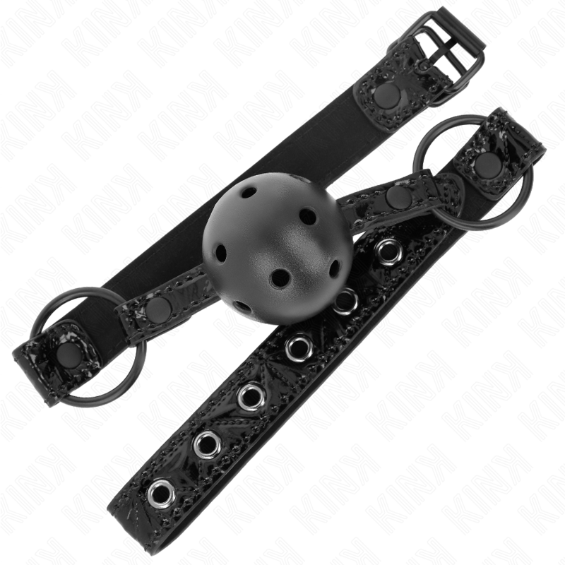 Kink - 4,5 cm Ball Gag Met Ruitenpatroon Model 3 64,5 cm Verstelbaar 42-60 cm - afbeelding 2