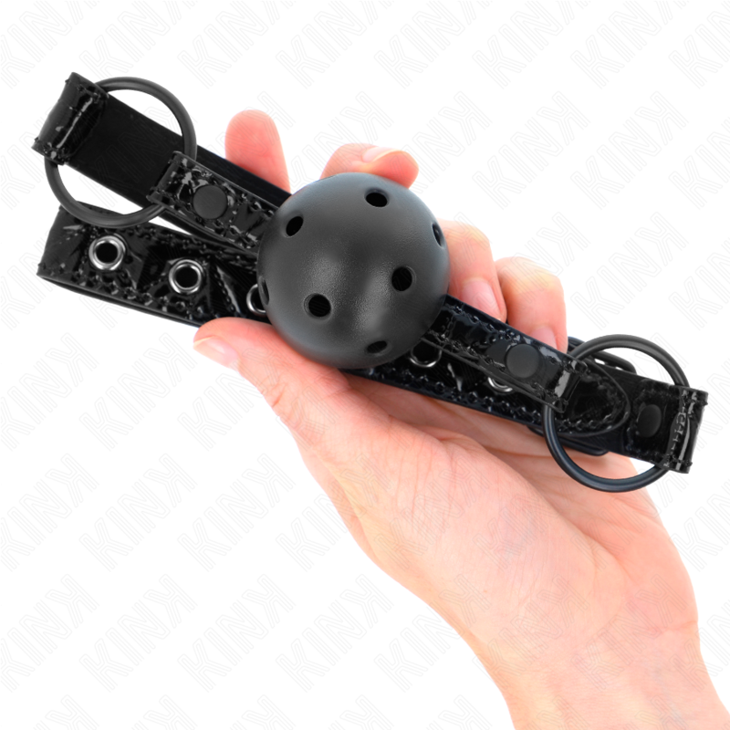 Kink - 4,5 cm Ball Gag Met Ruitenpatroon Model 3 64,5 cm Verstelbaar 42-60 cm - afbeelding 4