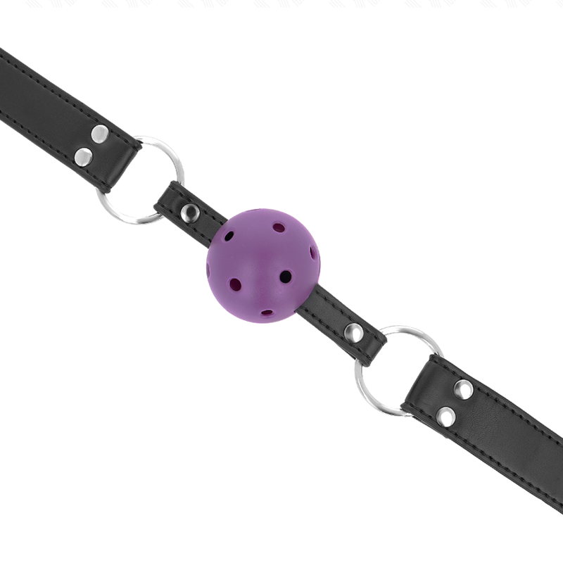 KINK - 4CM ADEMENDE BAL GAG MET DUBBELE KLINKNAGEL PAARS 62 x 2,5 CM VERSTELBAAR 42-58 CM - afbeelding 4