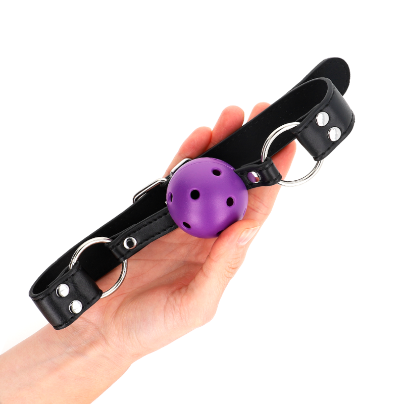 KINK - 4CM ADEMENDE BAL GAG MET DUBBELE KLINKNAGEL PAARS 62 x 2,5 CM VERSTELBAAR 42-58 CM - afbeelding 3