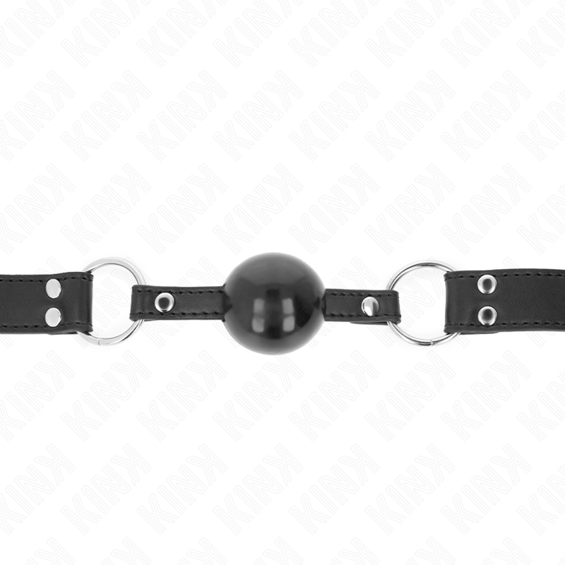 KINK - 4CM ZACHTE EN STEVIGE BALL GAG MET 62 x 2,5 CM VERSTELBARE LEDEREN BAND 42-58 CM - afbeelding 3