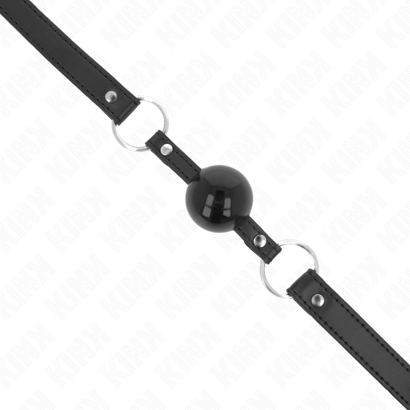 KINK - 4 CM TPE BALL GAG MET ZWART HANGSLOT 60 x 2 CM - afbeelding 4