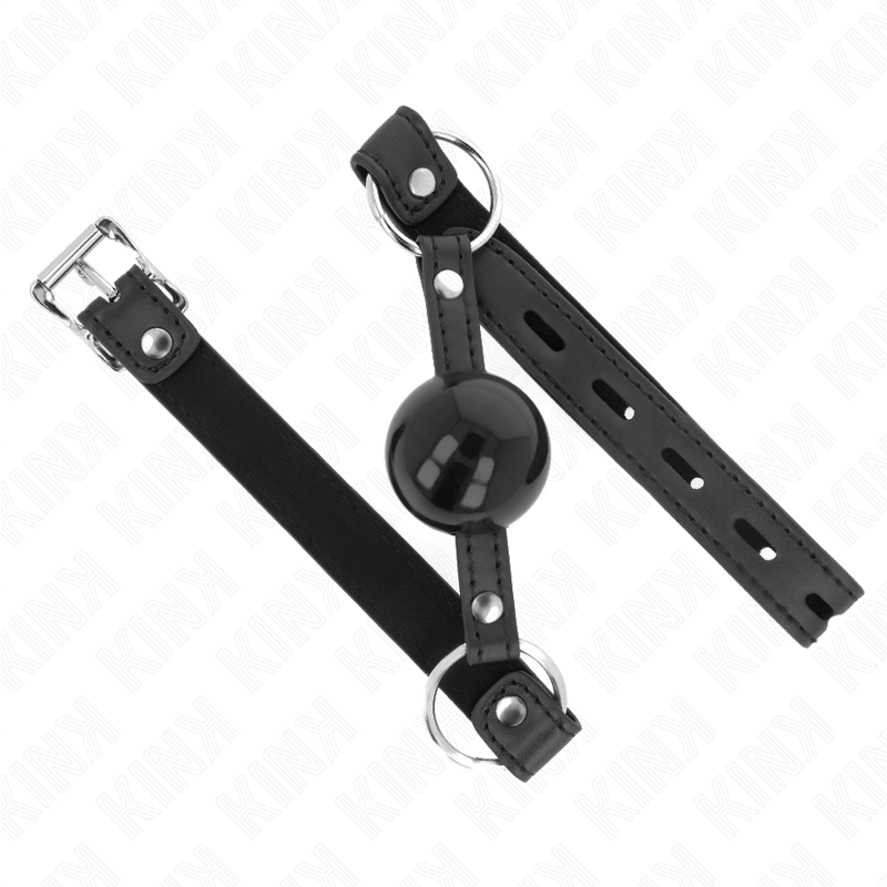 KINK - 4 CM TPE BALL GAG MET ZWART HANGSLOT 60 x 2 CM - afbeelding 2