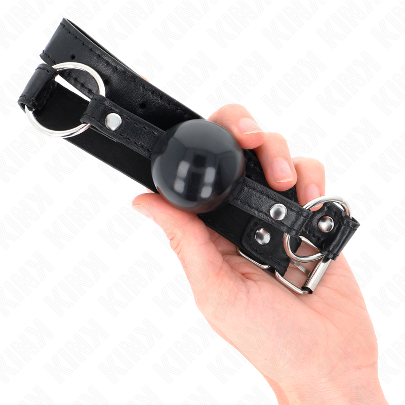 KINK - BALL GAG 4 CM ZWART TPE 60 x 2 CM - afbeelding 4