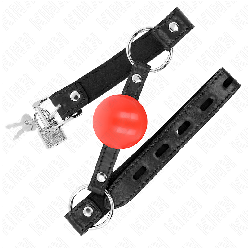 KINK - 4 CM BALL GAG ROOD TPE 60 x 2 CM - afbeelding 2