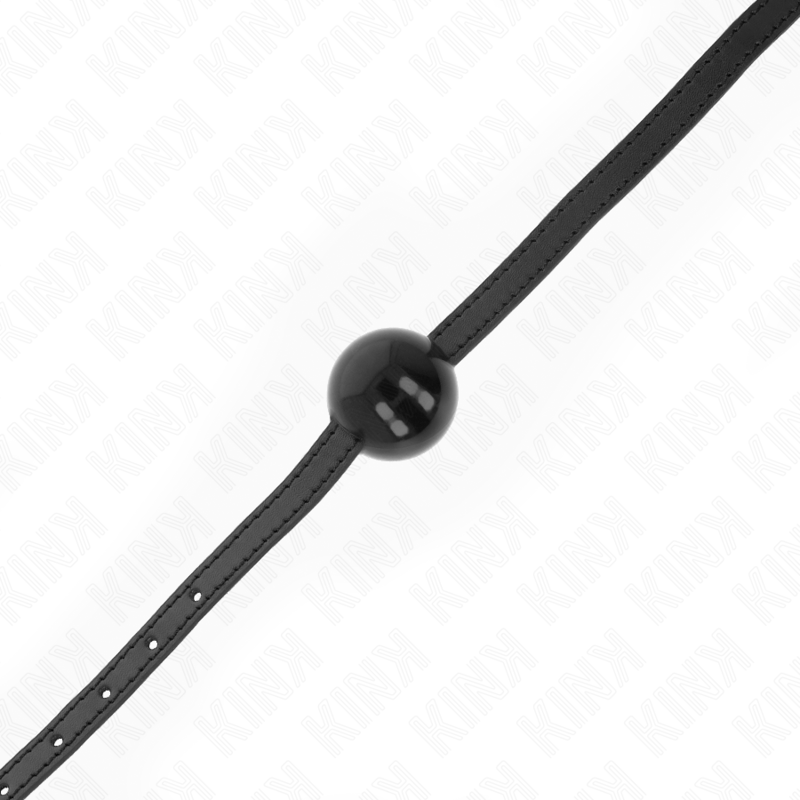 KINK - 4 CM MASSIEVE ENKELE ZWARTE BAL GAG 65 x 1,5 CM - afbeelding 3