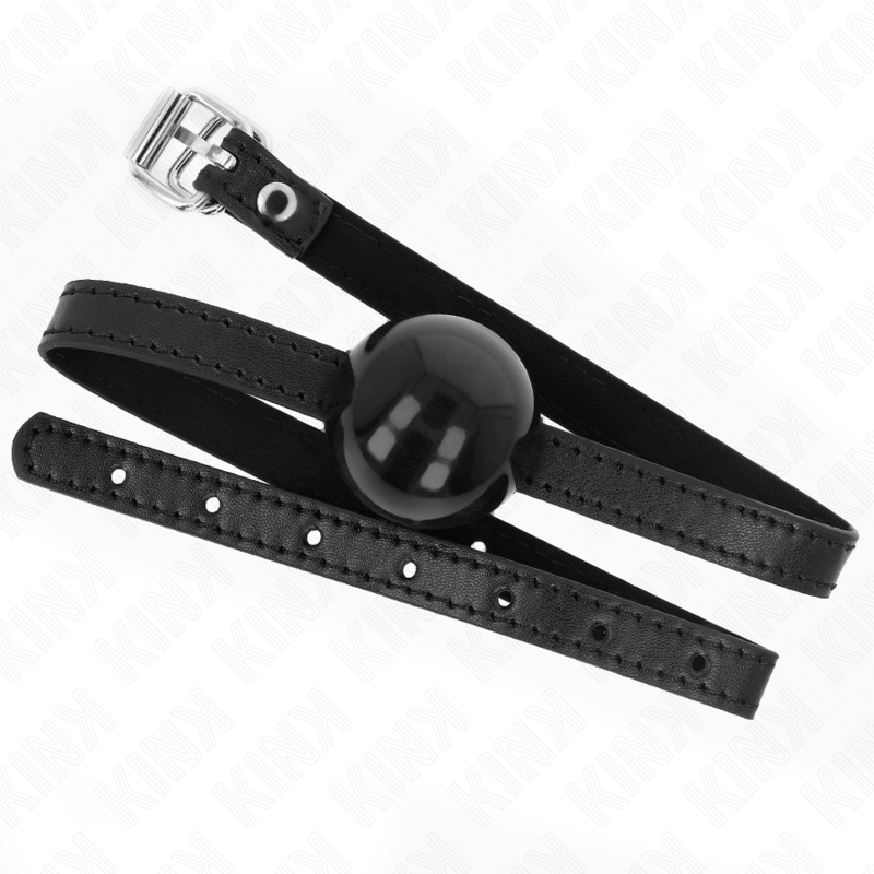 KINK - 4 CM MASSIEVE ENKELE ZWARTE BAL GAG 65 x 1,5 CM - afbeelding 2