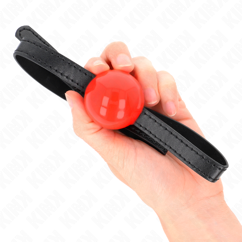 KINK - 4 CM MASSIEVE EENVOUDIGE RODE BAL GAG 65 x 1,5 CM - afbeelding 4