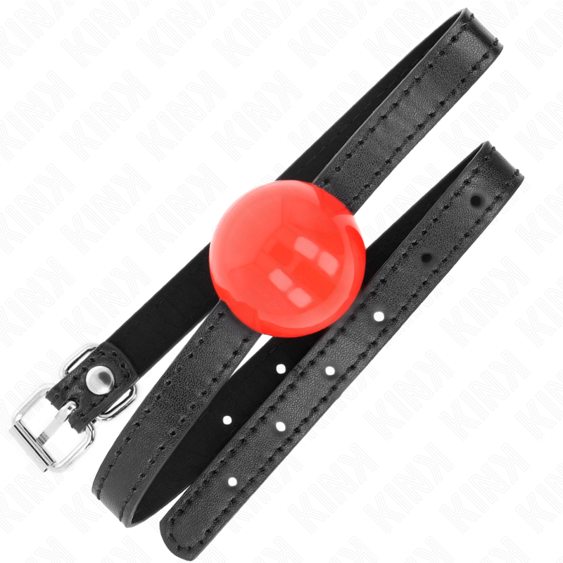KINK - 4 CM MASSIEVE EENVOUDIGE RODE BAL GAG 65 x 1,5 CM - afbeelding 2