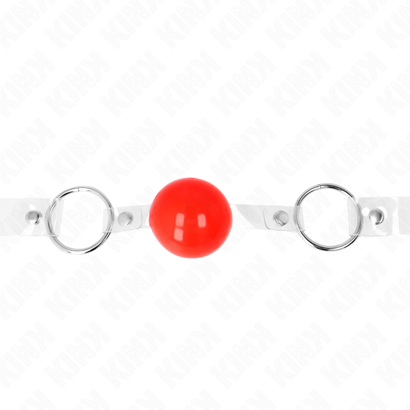 Kink - Verstelbare Doorzichtige PVC Rode Bal Gag - afbeelding 4
