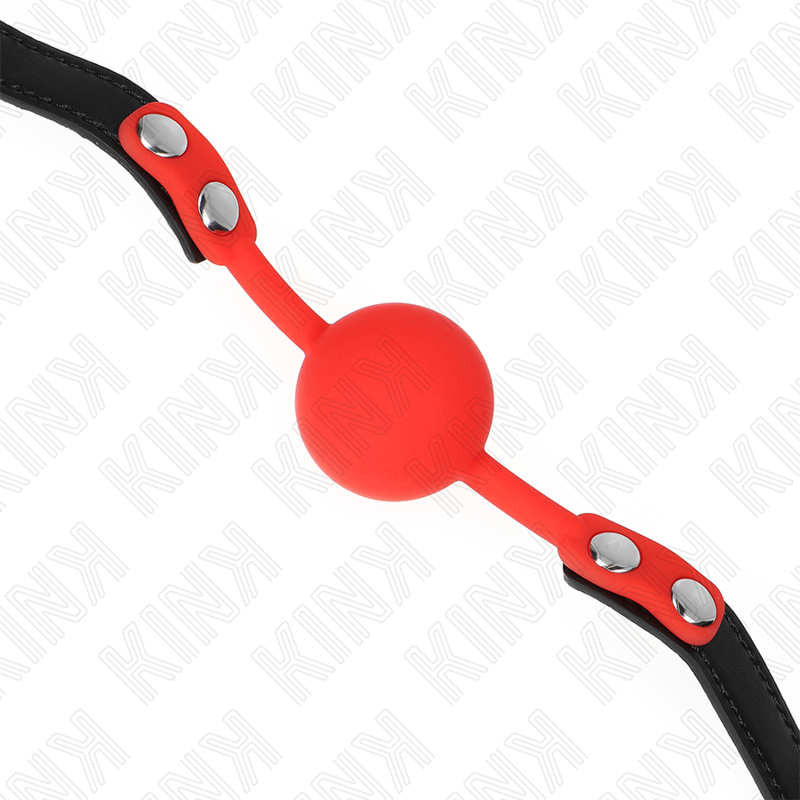 KINK - 4 CM RODE SILICONEN BAL GAG 60 x 2 CM - afbeelding 3