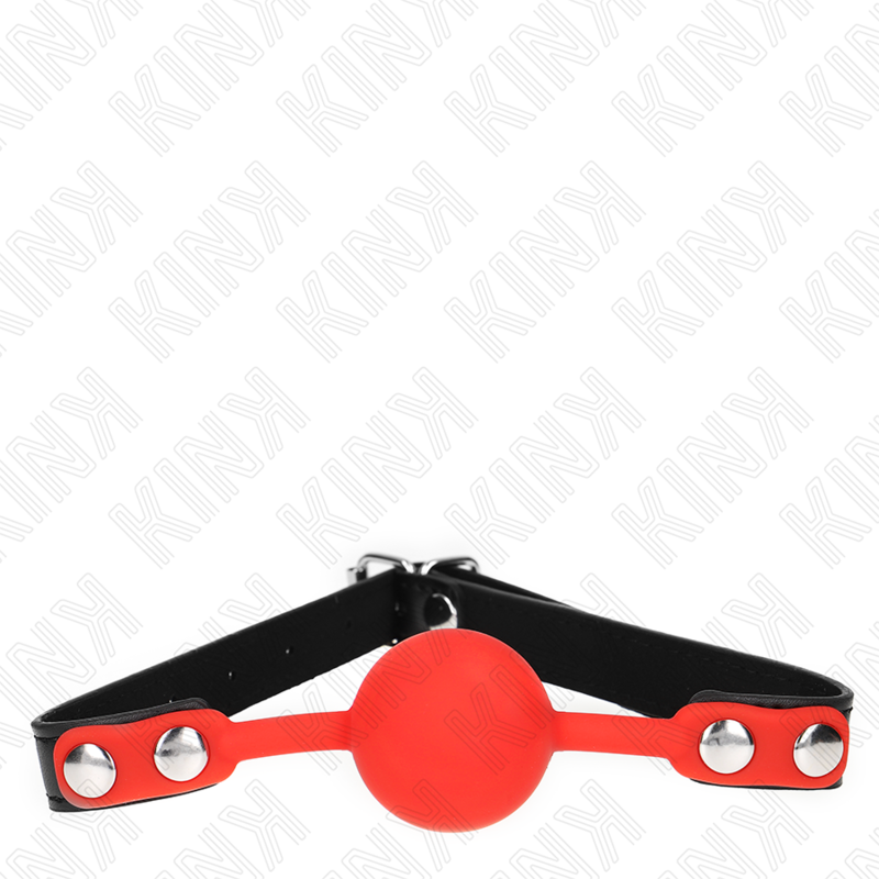 KINK - 4 CM RODE SILICONEN BAL GAG 60 x 2 CM - afbeelding 2
