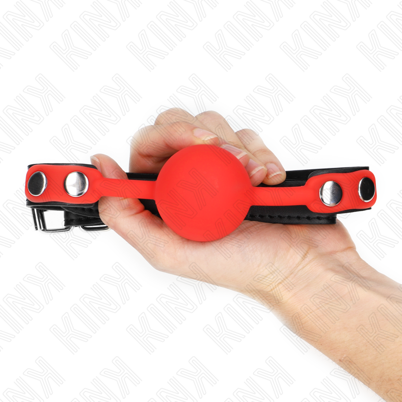 KINK - 4 CM RODE SILICONEN BAL GAG 60 x 2 CM - afbeelding 4
