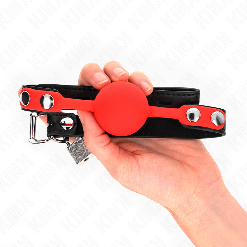 KINK - 4 CM SILICONEN BAL GAG MET HANGSLOT 60 x 2 CM - afbeelding 2