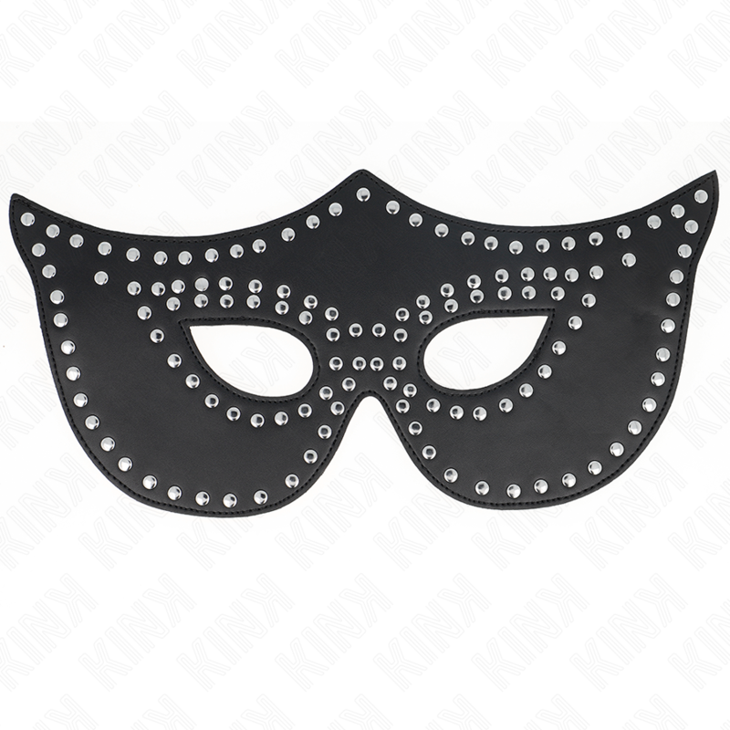 KINK - MASKER VAN KUNSTLEER MET KLINKNAGELS MODEL 2 30 x 12 CM - afbeelding 2