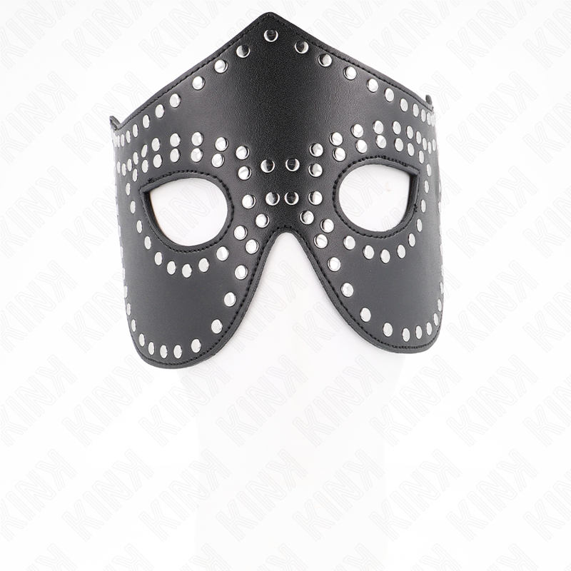 KINK - MASKER VAN KUNSTLEER MET KLINKNAGELS MODEL 2 30 x 12 CM - afbeelding 3