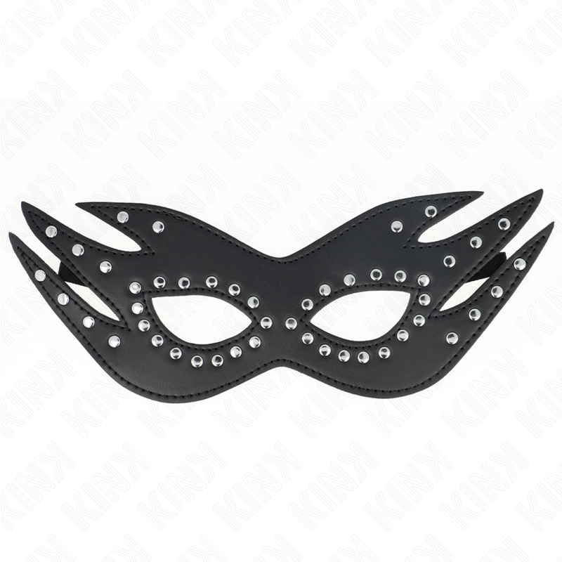 KINK - MASKER VAN KUNSTLEER MET KLINKNAGELS MODEL 3 26 x 9,5 CM - afbeelding 2