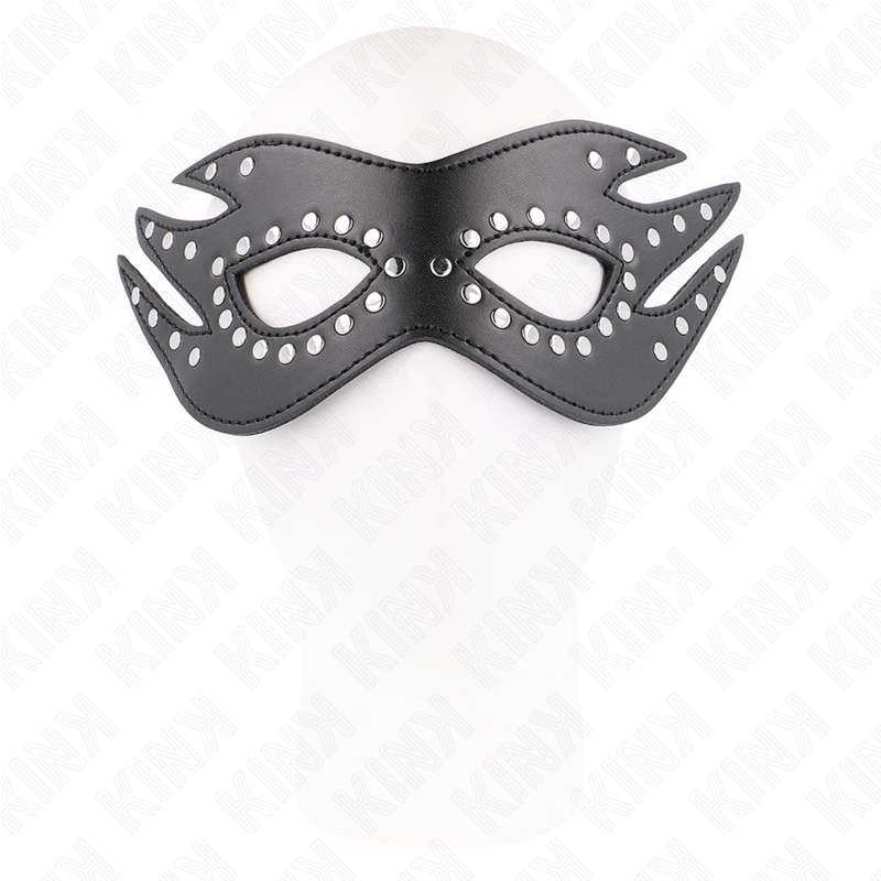 KINK - MASKER VAN KUNSTLEER MET KLINKNAGELS MODEL 3 26 x 9,5 CM - afbeelding 3
