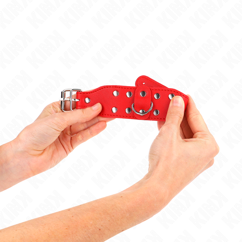 Kink - Verstelbare Dubbele Stud Line Polsbandjes Rood - afbeelding 4
