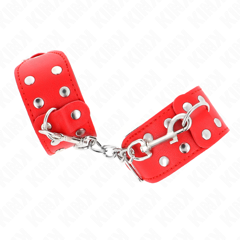 Kink - Verstelbare Dubbele Stud Line Polsbandjes Rood - afbeelding 3