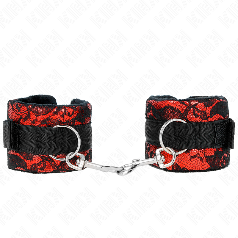Kink - Korte Polsbandjes In Fluweelkant En Rood/Zwarte Nylonbinding 23 X 6,5 cm - afbeelding 2
