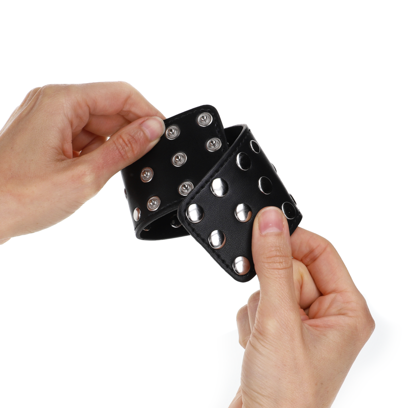Kink - Verstelbare Polsbandjes Met Knoppen En Kliksluiting Zwart 19-24 cm X 5,5 cm - afbeelding 2