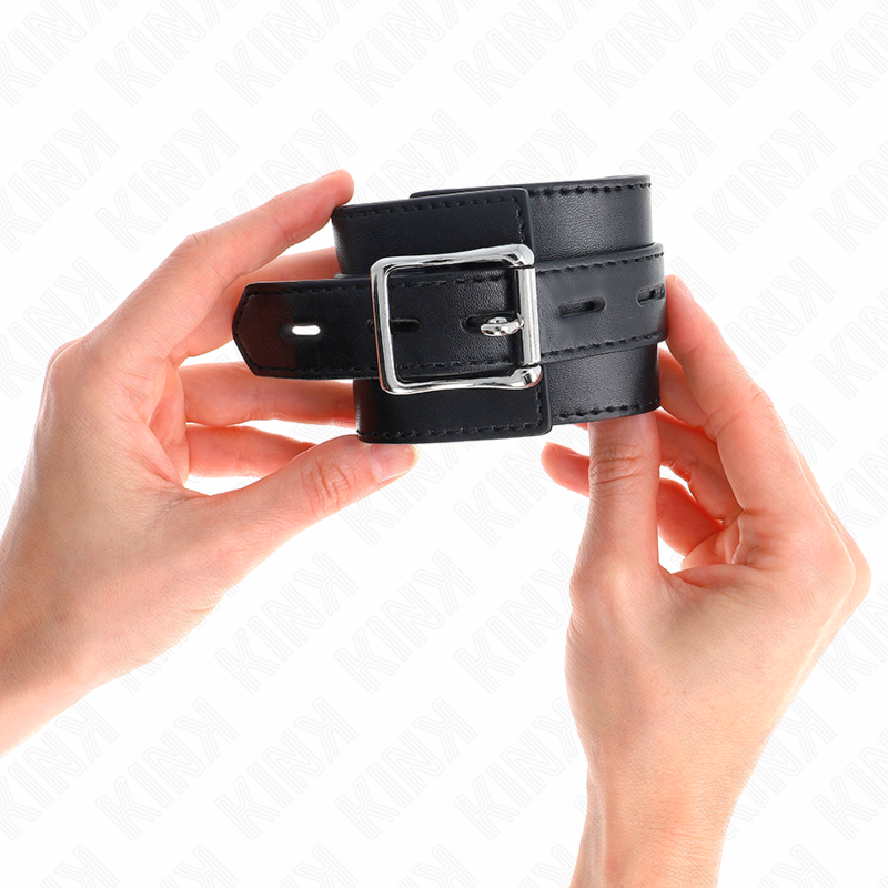 Kink - Zwarte Polsbandjes Met Verstelbare Zwarte Band 17-28 cm X 6 cm - afbeelding 4