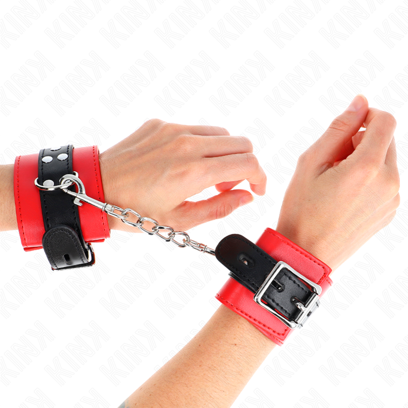 Kink - Rode Polsbandjes Met Verstelbare Zwarte Band 17-28 cm X 6 cm