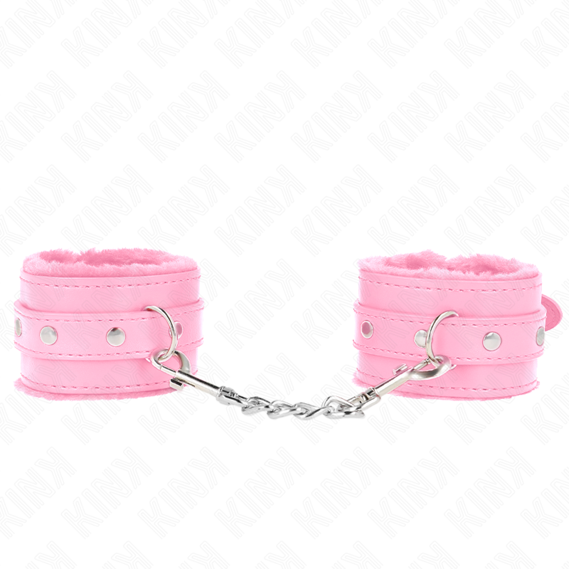 Kink - Premium Roze Gevoerde Polsbandjes Met Verstelbare Roze Band 17-29 cm X 6 cm - afbeelding 2