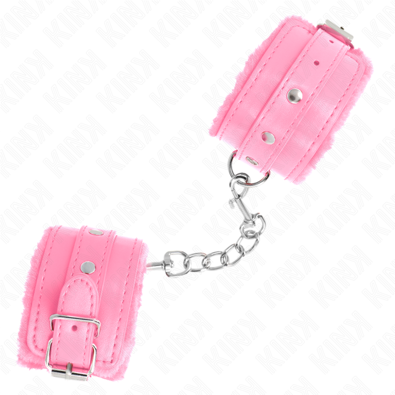 Kink - Premium Roze Gevoerde Polsbandjes Met Verstelbare Roze Band 17-29 cm X 6 cm - afbeelding 4