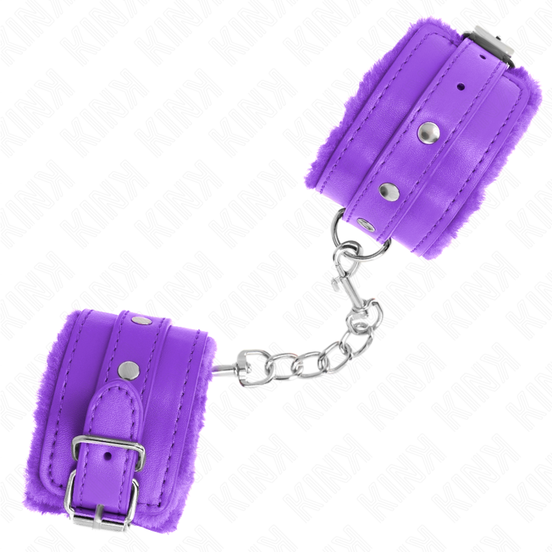 Kink - Premium Violet Gevoerde Polsbandjes Met Verstelbare Violette Band 17-29 cm X 6 cm - afbeelding 3