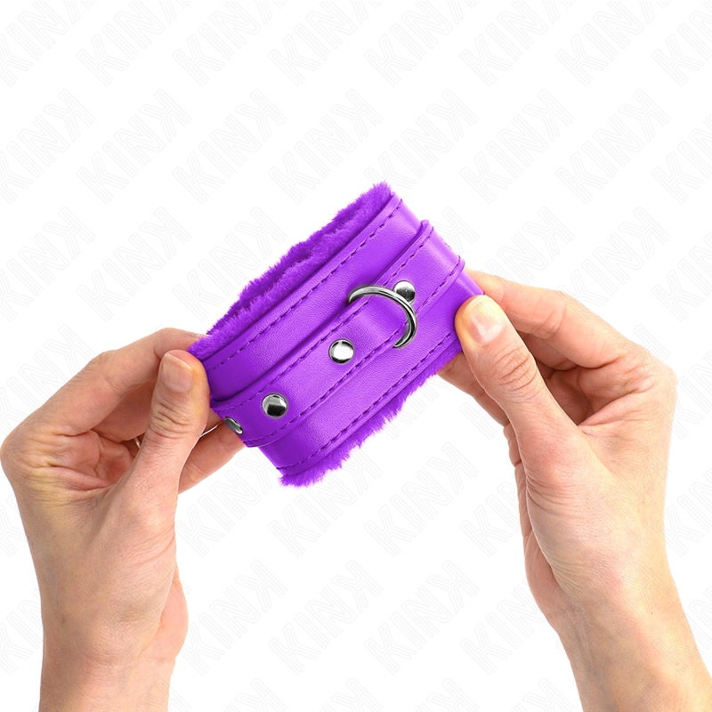 Kink - Premium Violet Gevoerde Polsbandjes Met Verstelbare Violette Band 17-29 cm X 6 cm - afbeelding 4