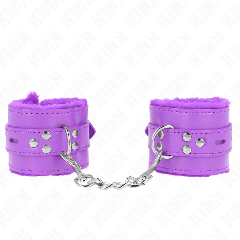 Kink - Polsbandjes Gevoerd Met Violette Vierkante Gaten En Verstelbare Violette Band 17-29 cm X 6 cm - afbeelding 2