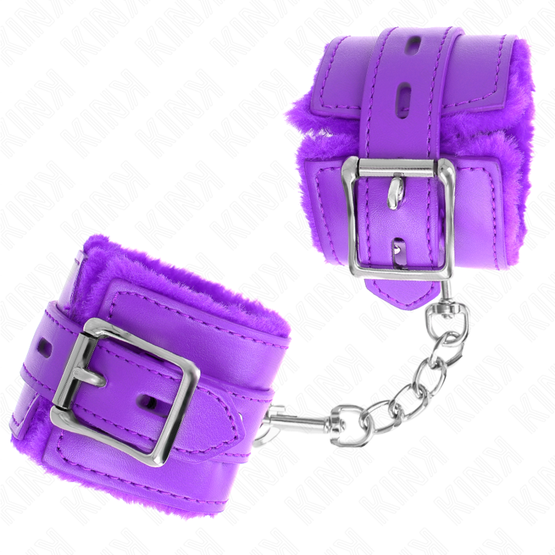 Kink - Polsbandjes Gevoerd Met Violette Vierkante Gaten En Verstelbare Violette Band 17-29 cm X 6 cm - afbeelding 3
