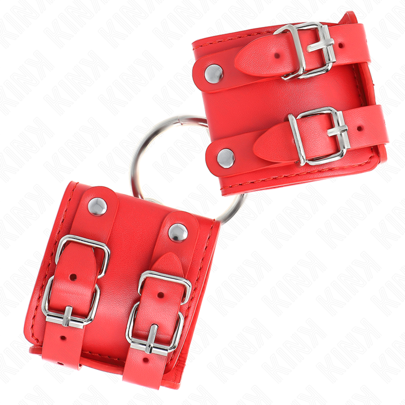 Kink - Vaste Polsbandjes Met Ring En Studs Rood Verstelbaar 17-22 cm X 6,5 cm - afbeelding 3