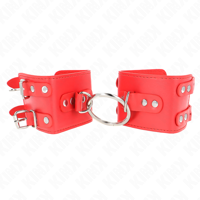 Kink - Vaste Polsbandjes Met Ring En Studs Rood Verstelbaar 17-22 cm X 6,5 cm - afbeelding 2