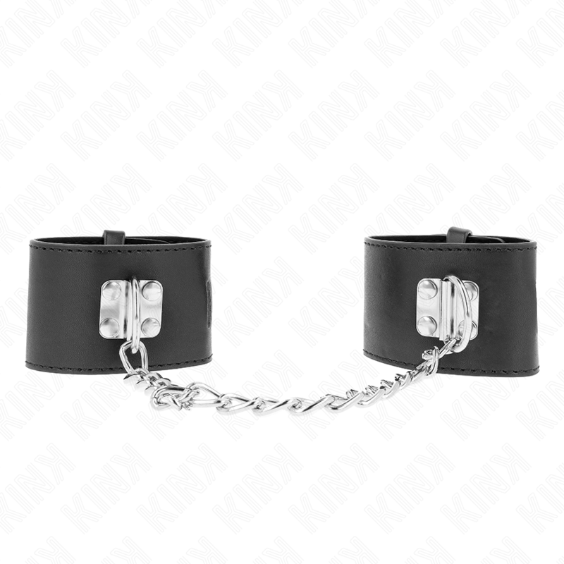 Kink - Vaste Polsbandjes Met 30 cm Ketting En Verstelbare Zwarte Hangslotsluiting 16-23 cm X 5,5 cm - afbeelding 2
