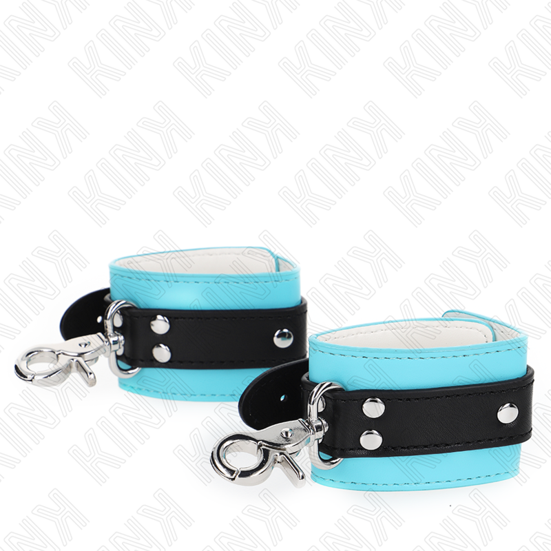 Kink - Premium Zwart/Blauw Verstelbare Polsbandjes 21-28 cm X 5,5 cm - afbeelding 3